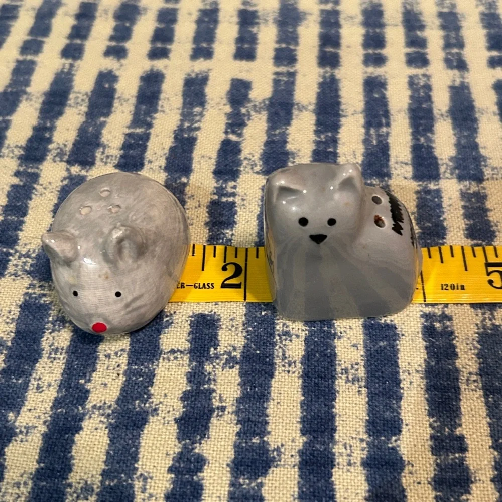 Cat and Mouse Salt and Pepper Shakers